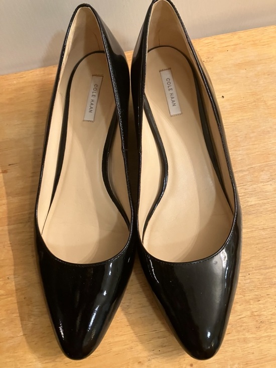 Cole Haan Shoes - Cole Haan Black Patent Pointed-Toe Ballet Flats